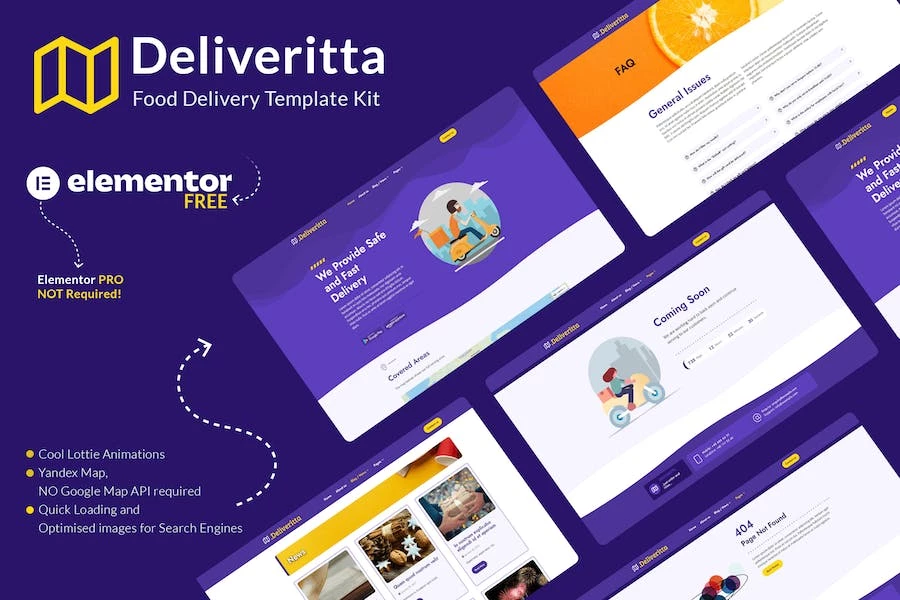 Deliveritta – Template Kit Elementor para entrega de alimentos