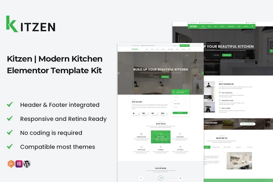 Kitzen | Template Kit Modern Kitchen Elementor
