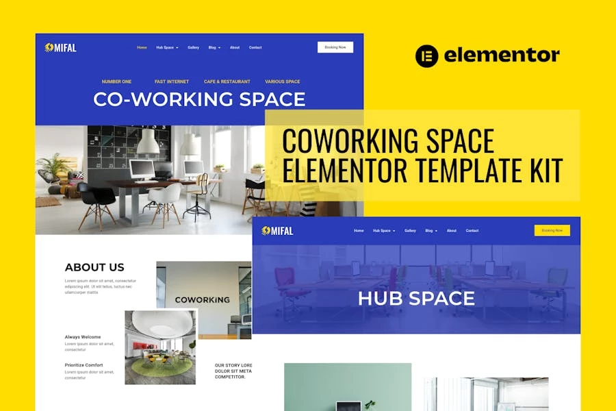 Mifal – Template Kit Elementor para espacios de coworking