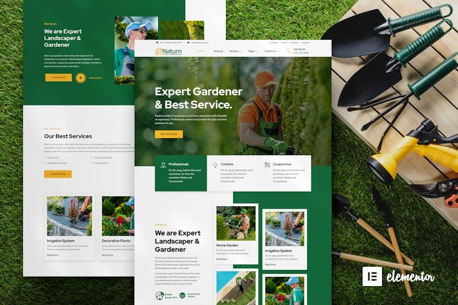 Naturn – Template Kit para elementos de paisajismo y jardinería