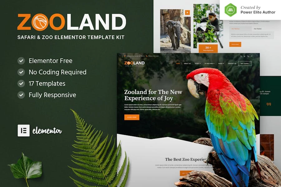 Zooland – Template Kit Elementor de Safari y Zoo