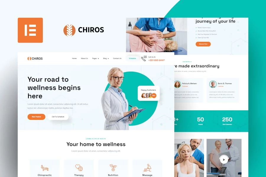 Chiros – Template Kit para quiropráctica Elementor