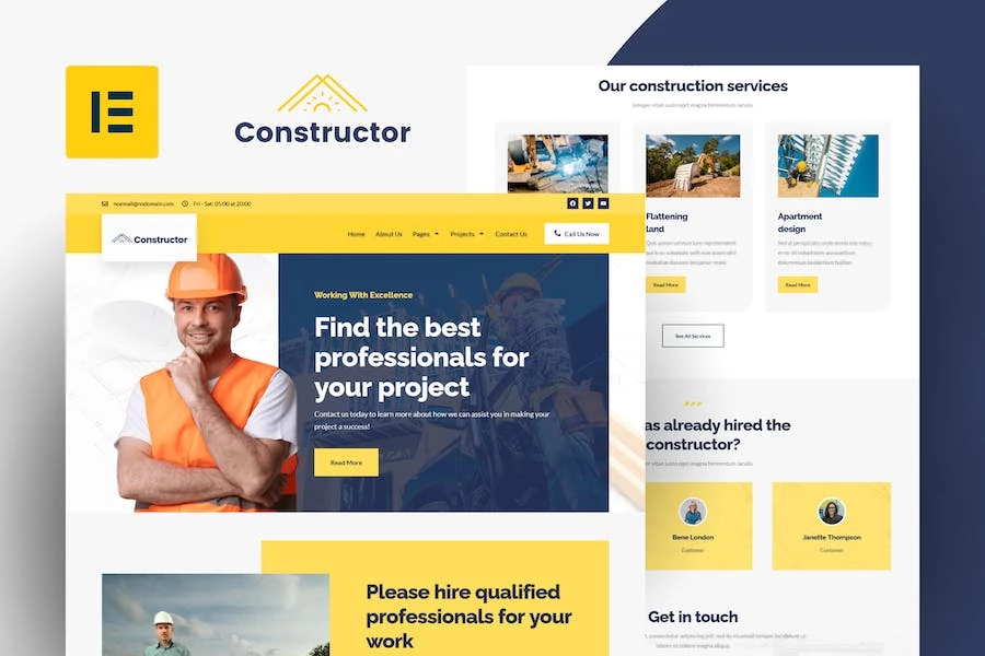 Constructor – Template Kit Elementor de construcción y reparación