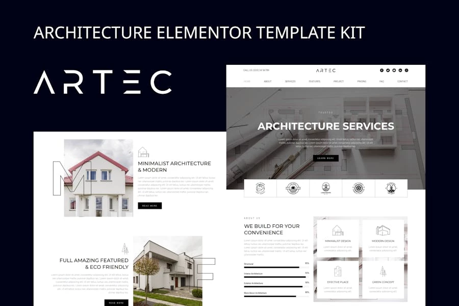 Artec – Kit de plantillas de arquitectura Elementor