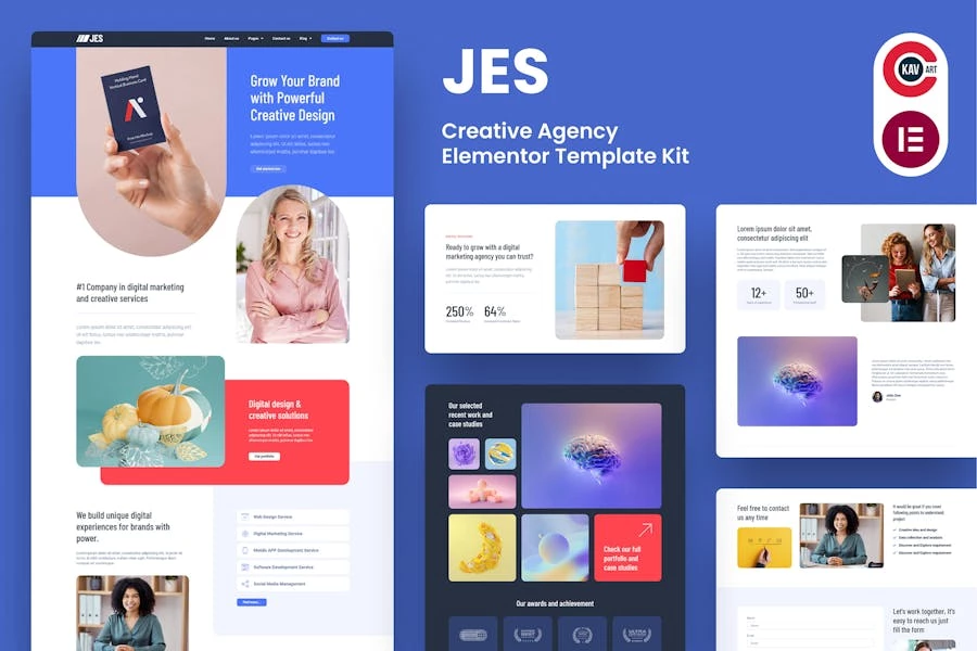 Jes – Template Kit Elementor Pro para Agencia creativas