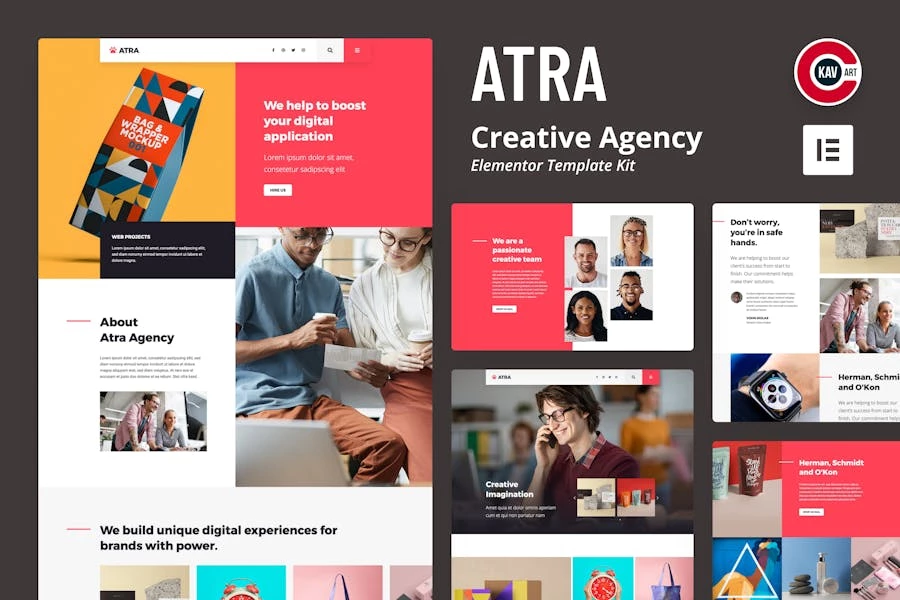 Atra – Template Kit Elementor de agencia creativa