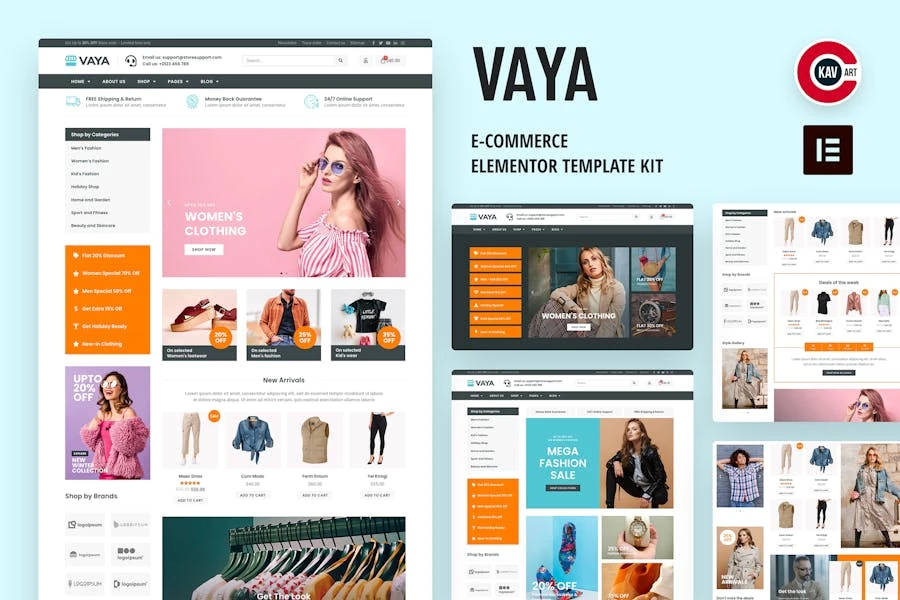 Vaya – Template Kit Elementor de comercio electrónico