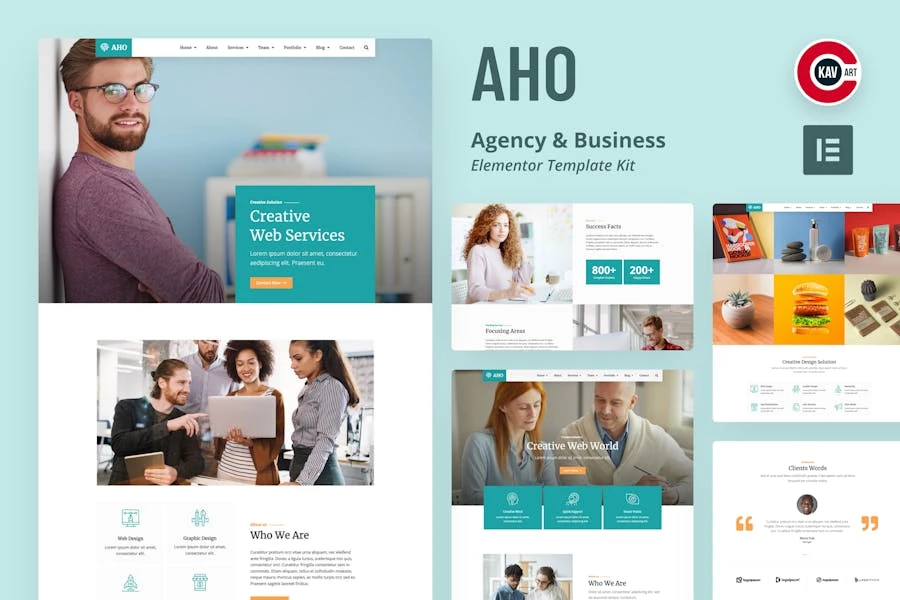 Aho – Template Kit de Elementor para Agencia y negocios