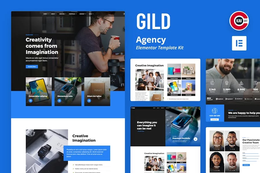 Gild – Template Kit de Elementor de agencia