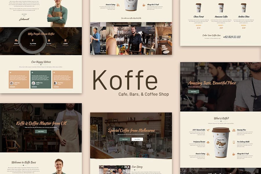 Koffe – Template Kit para cafeterías y cafeterías