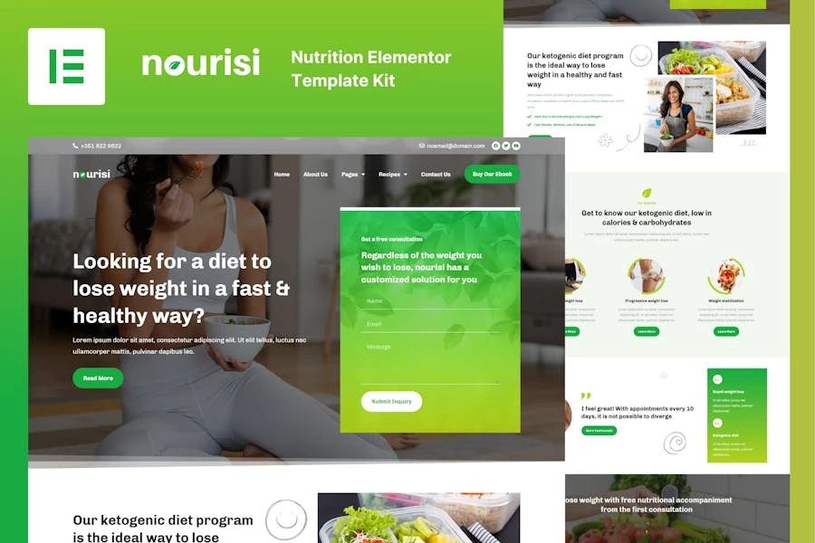 Nourisi – Template Kit de elementos de nutrición