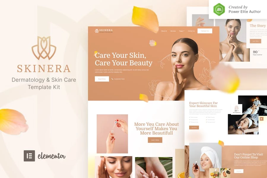 Skinera – Template Kit Elementor para dermatología y cuidado de la piel