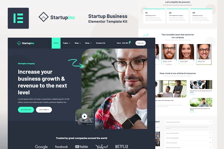 StartupInc – Kit de plantillas Elementor para empresas emergentes
