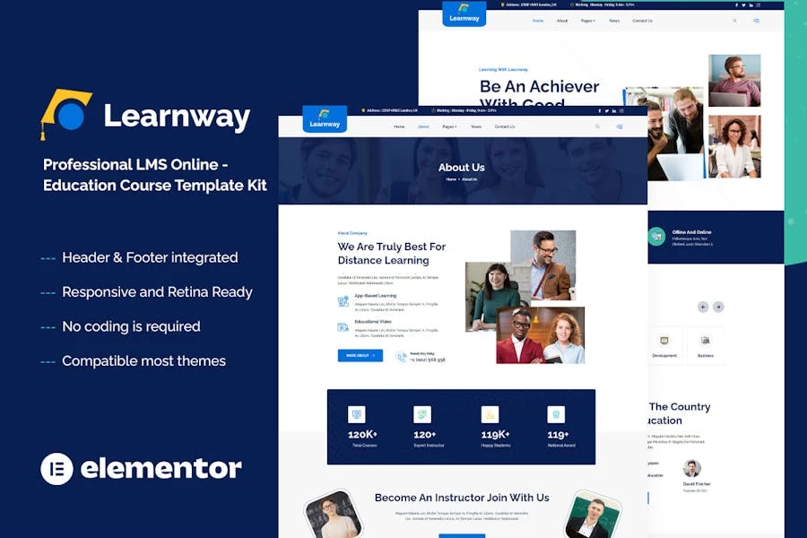 Learnway – Template Kit Elementor para cursos de educación profesional en línea