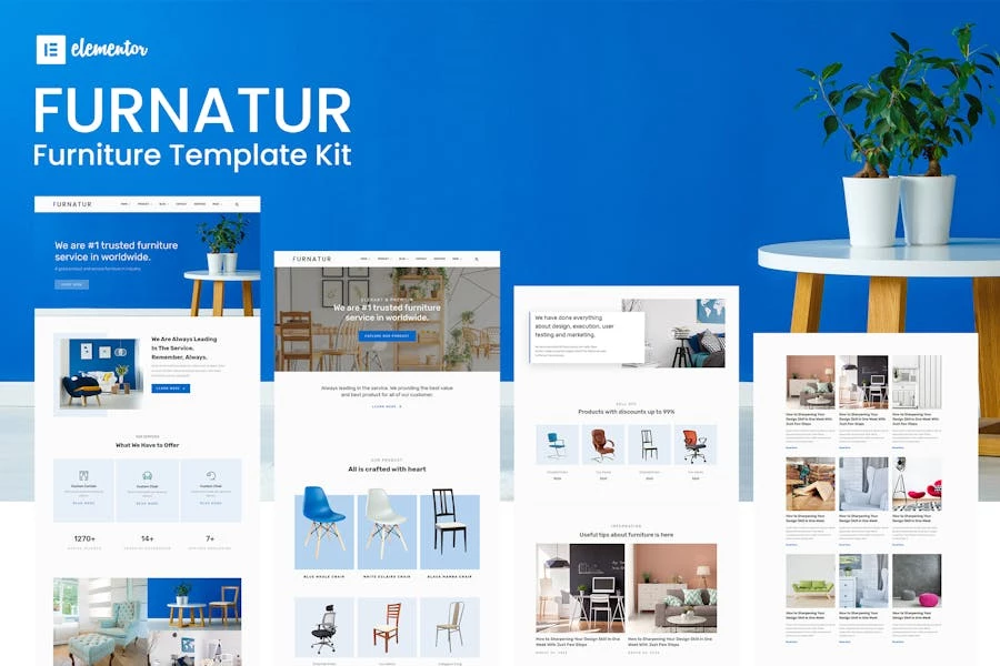Furnatur – Template Kit Elementor para comercio electrónico de muebles