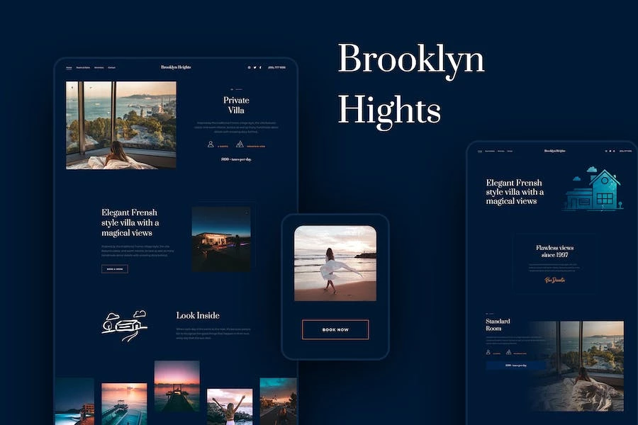 Brooklyn Heights – Kit de plantillas Elementor para villas privadas y hoteles