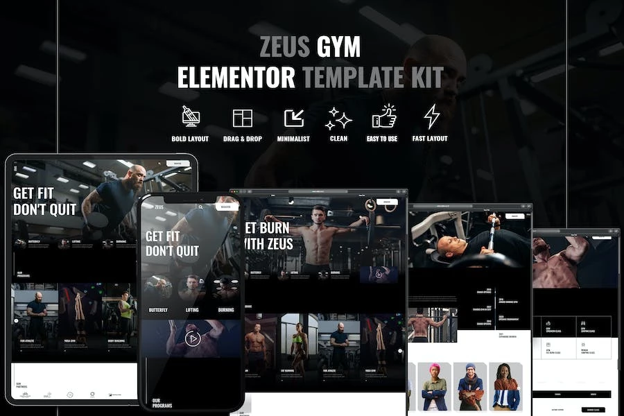 Zeus – Template Kit Elementor para gimnasio y fitness