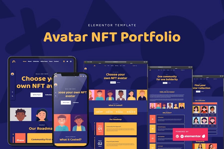 Avatar – Template Kit de NFT Porfolio Elementor