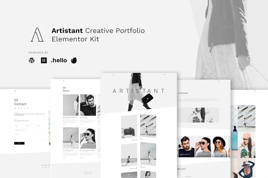 Artistant – Template Kit Elementor para Porfolio de fotografía creativa