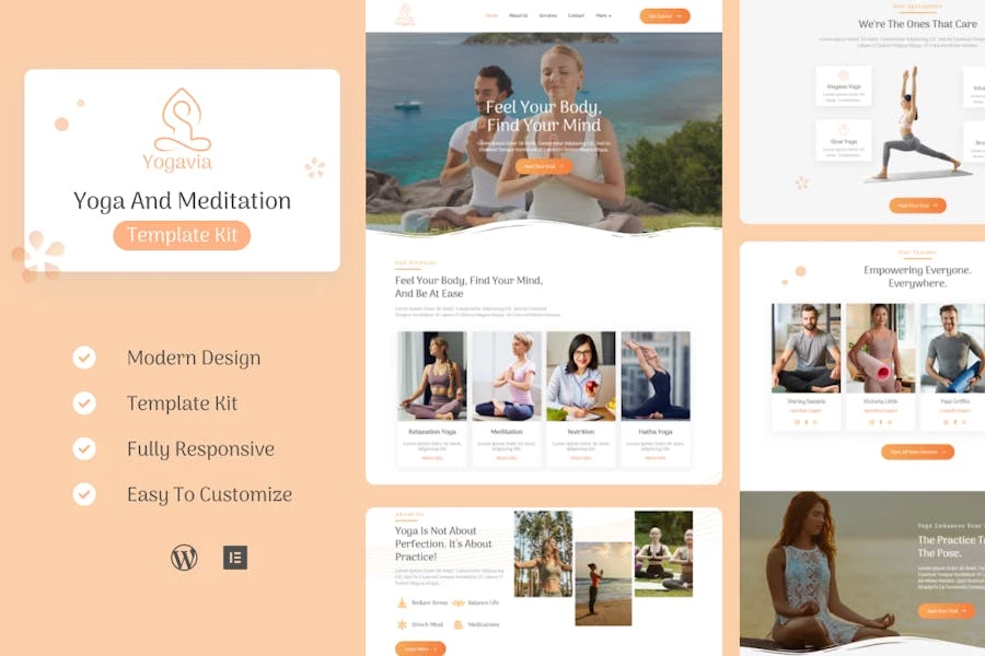 Yogavia – Template Kit Elementor para yoga y meditación