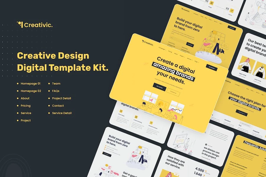 Creativic – Template Kit de Elementor de agencia creativa