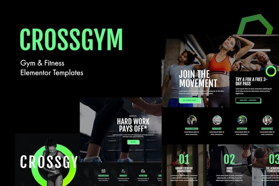 CrossGym – Template Kit Elementor de gimnasio y fitness