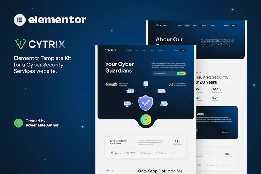 Cytrix — Kit de plantillas Elementor para servicios de ciberseguridad