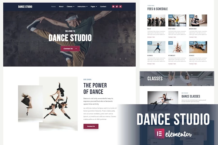 Dance Studio – Template Kit Elementor