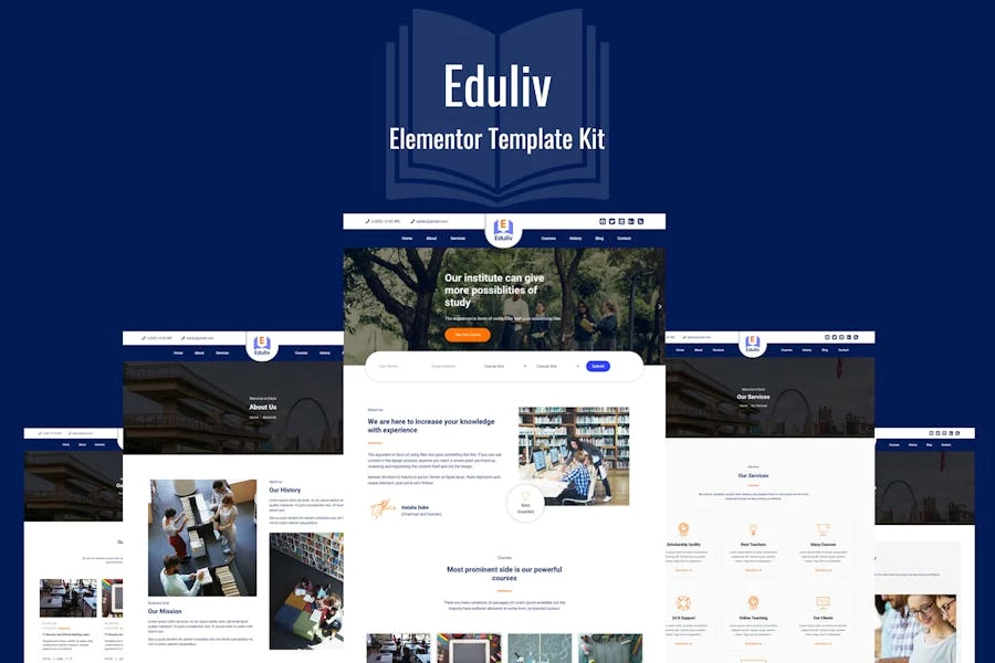 Eduliv – Kit de plantillas educativas Elementor