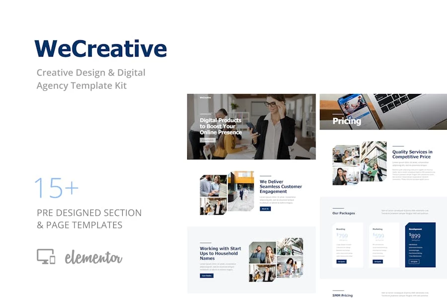 WeCreative – Template Kit Elementor de agencia digital
