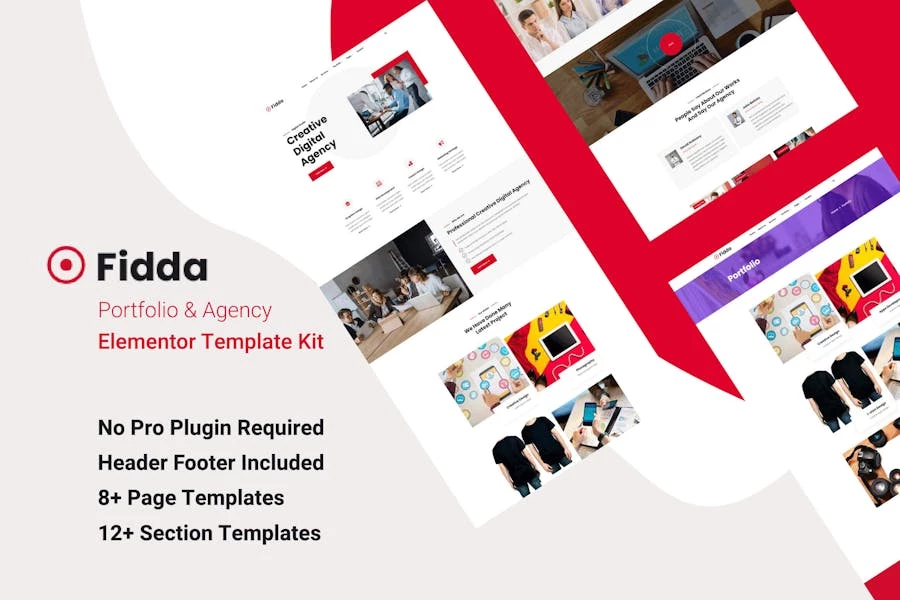 Fidda – Template Kit Elementor para Porfolio y agencia