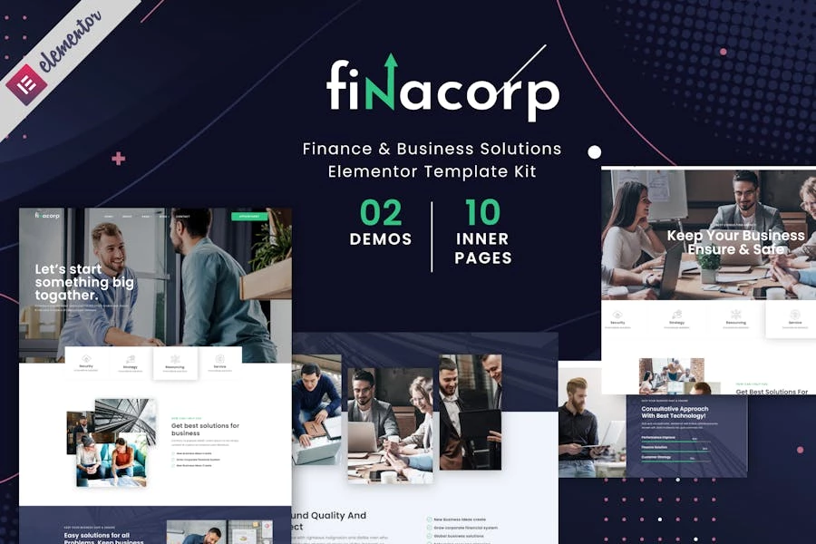 FinaCorp – Template Kit de elementos Corporativa de finanzas
