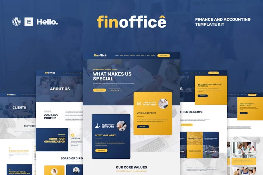 FinOffice – Template Kit Elementor de finanzas y contabilidad