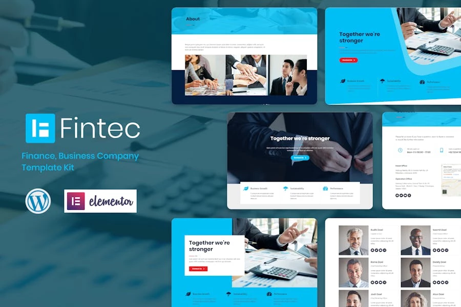 Fintec – Finance, Business Company Elementor Template Kit