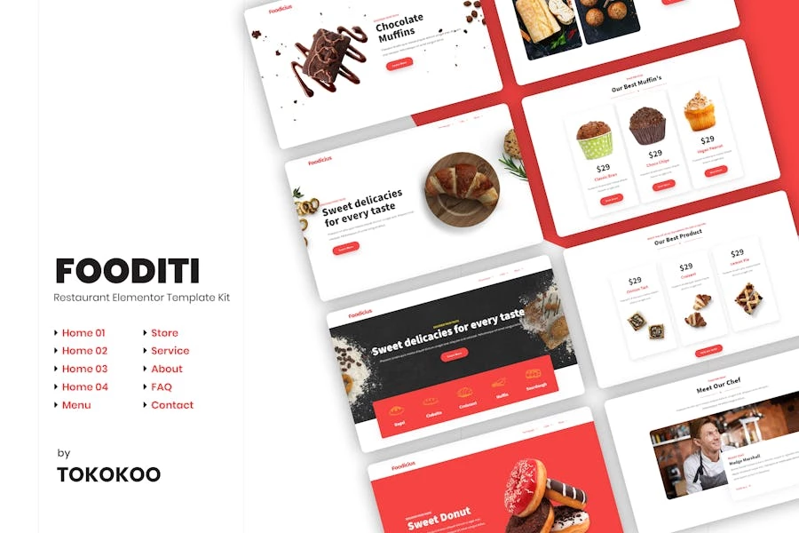 Fooditi | Template Kit Elementor para restaurantes y cafés