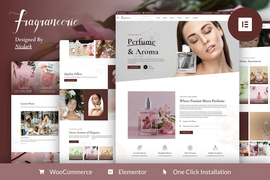 Fragrancerie – Kit de plantillas Elementor Pro para tienda de perfumes y cosméticos