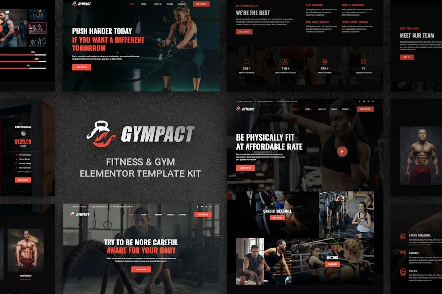 Gympact – Plantilla Elementor para Fitness & Gym