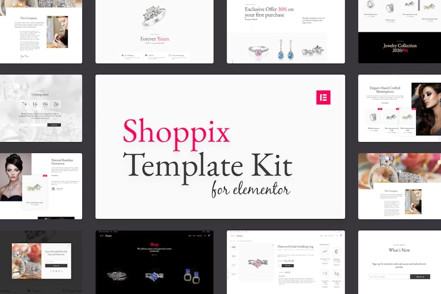 Shoppix – Template Kit Elementor para joyerías