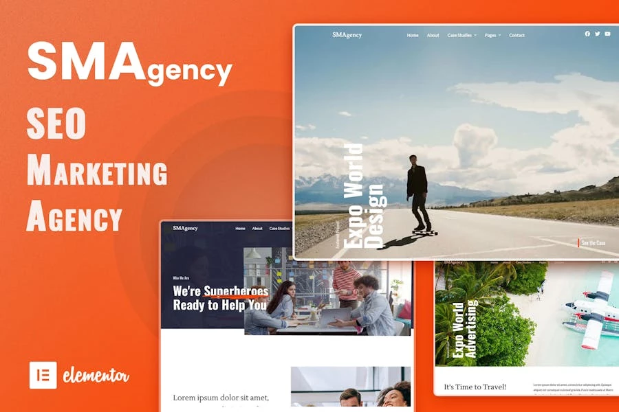 SMAgency – Kit de plantillas Elementor para agencia de marketing SEO