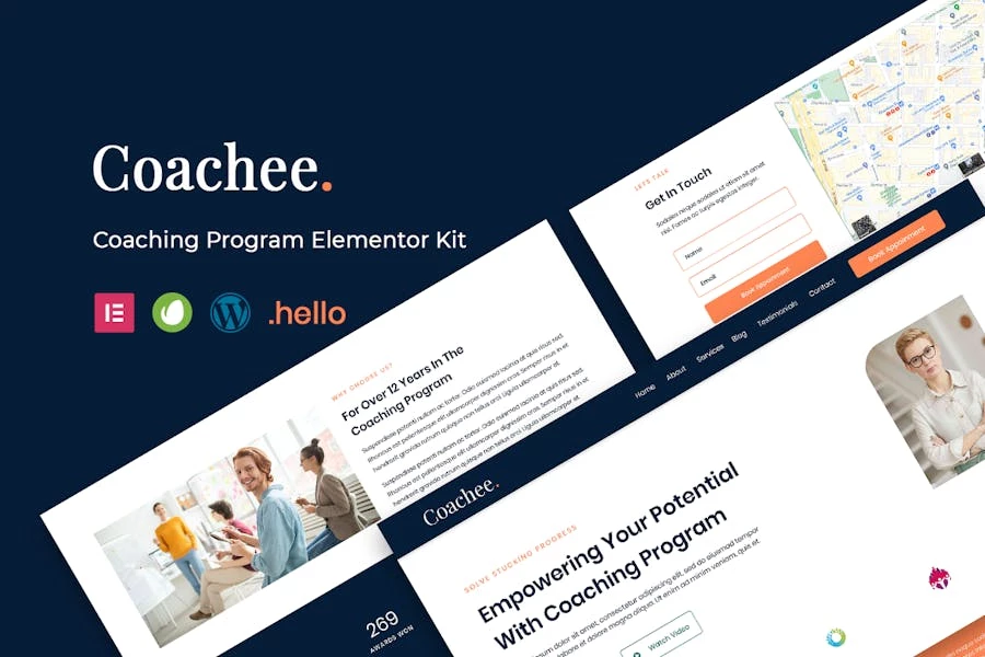 Coachee – Template Kit Elementor para programas de entrenamiento