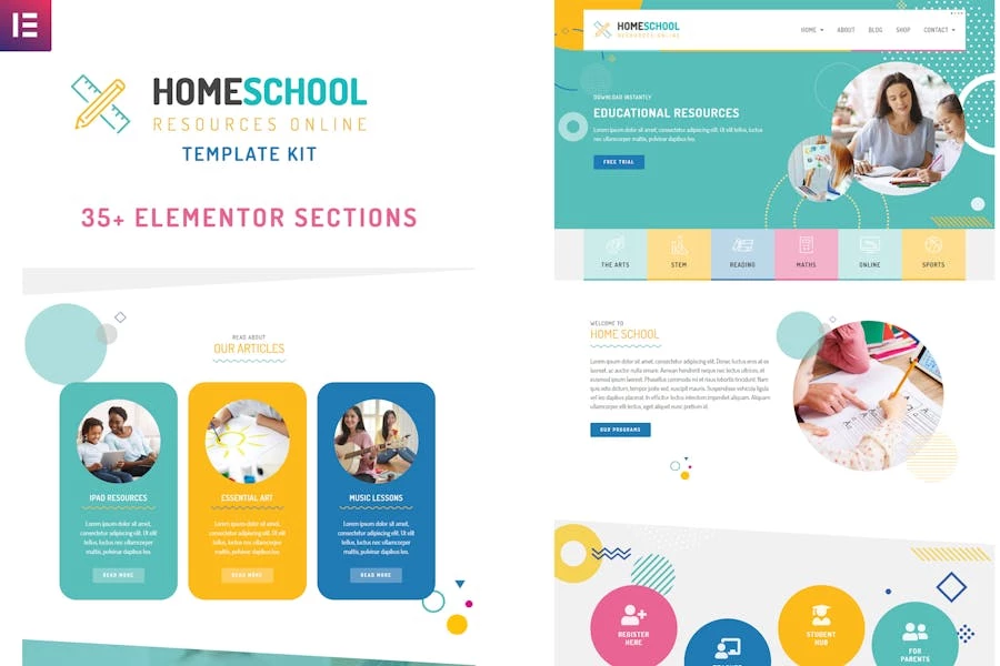 Home School – Template Kit premium de Elementor