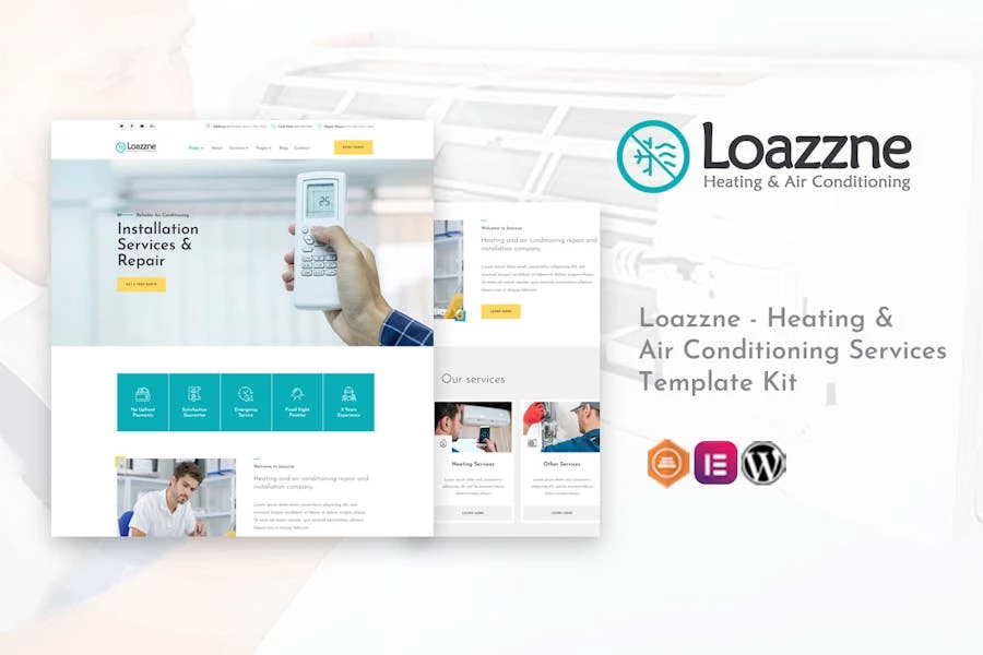 Loazzne – Template Kit para servicios de calefacción y aire acondicionado
