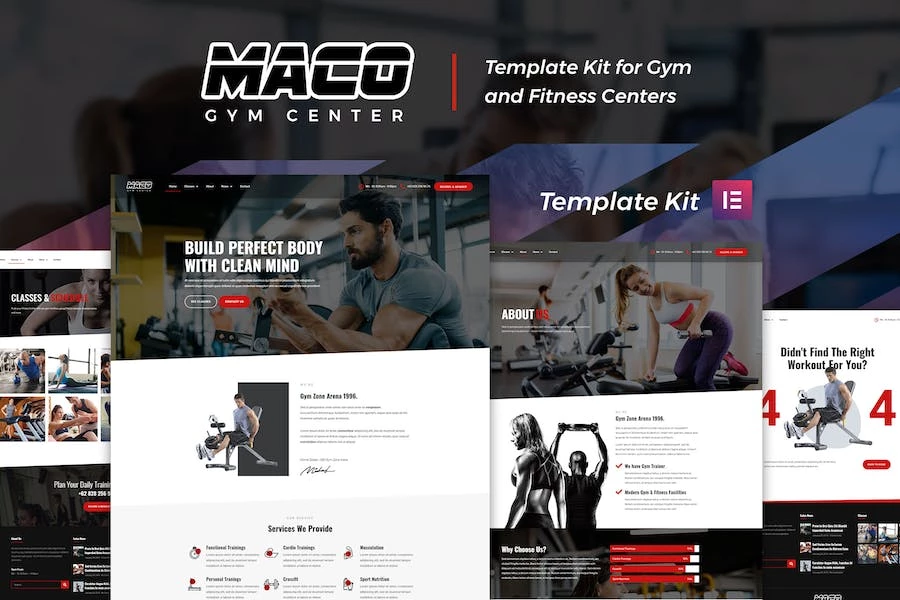 Maco Kit – Plantilla Elementor para gimnasio y fitness