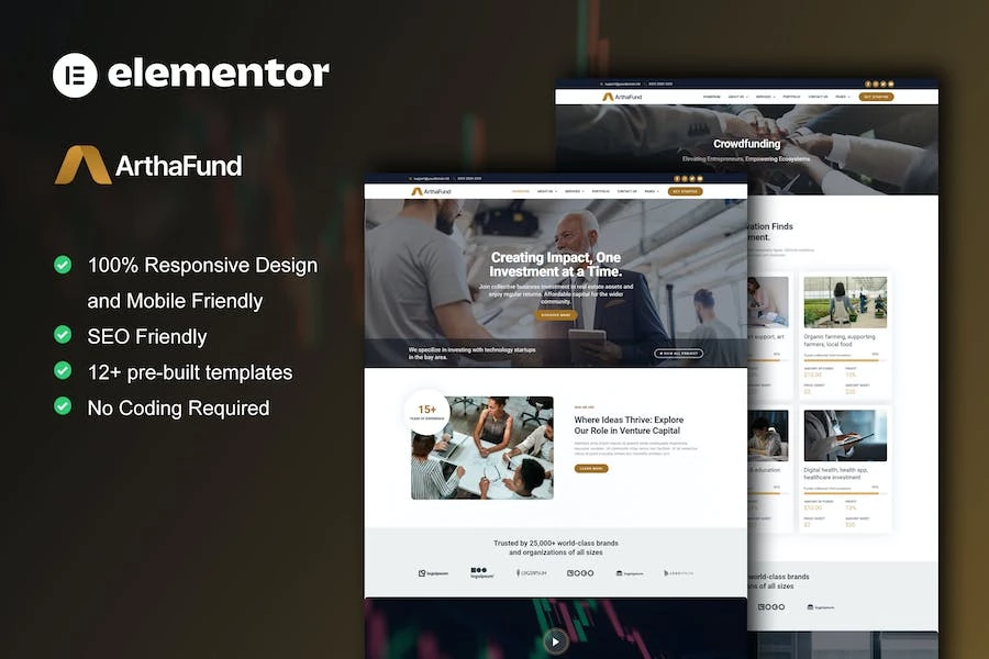 ArthaFund – Kit de plantillas Elementor de Finanzas e Inversiones