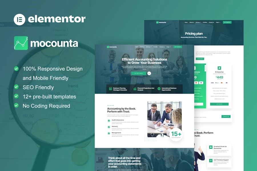 Mocounta – Template Kit Elementor para firmas de contabilidad