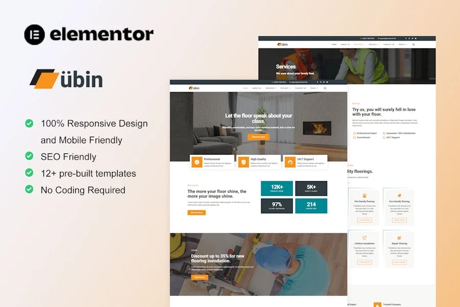 Ubin – Flooring Service Elementor Template Kit