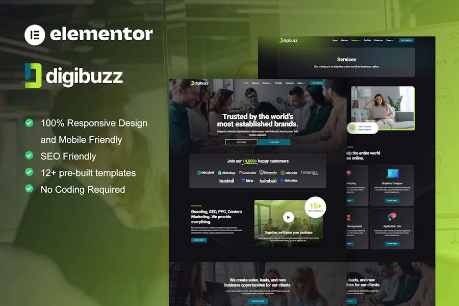 DigiBuzz – Template Kit Elementor para Dark Digital Agencia
