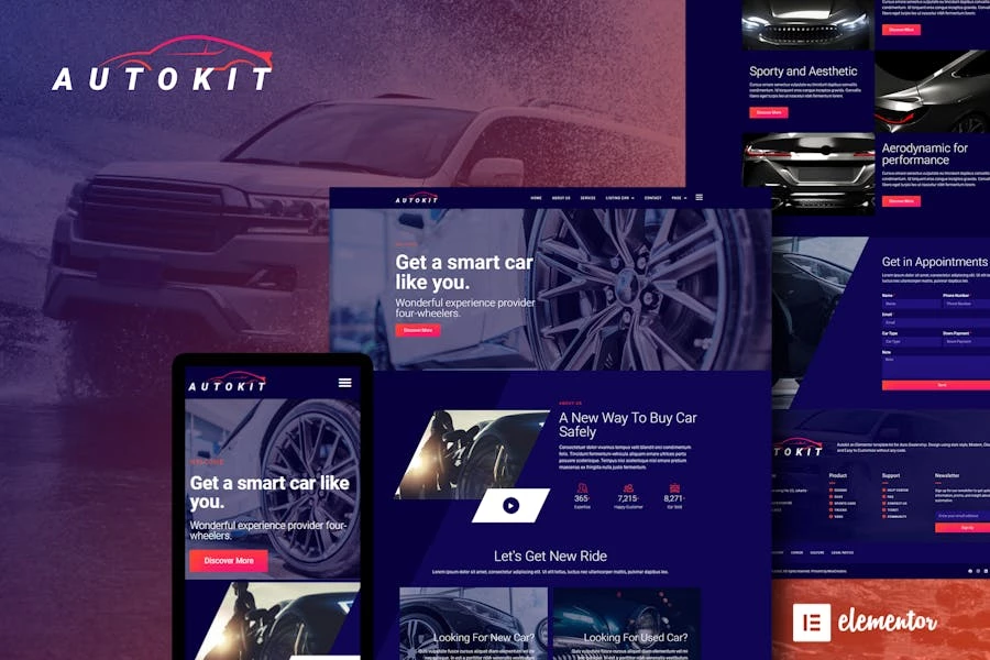 AutoKit – Kit de plantillas Elementor para concesionarios de automóviles y listados de automóviles