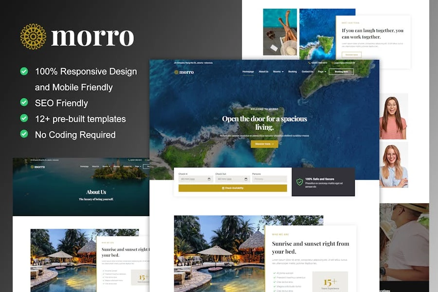 Morro – Kit de plantillas Elementor para hoteles y complejos turísticos
