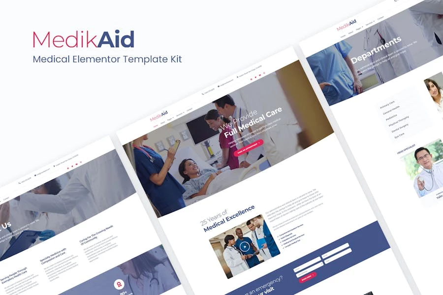 MedikAid | Template Kit de Elementor de atención médica